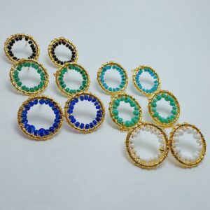 Aretes circulares en bronce artesanales
