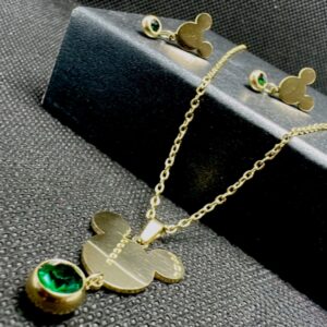 SET DE ARETES Y CADENA EN ACERO