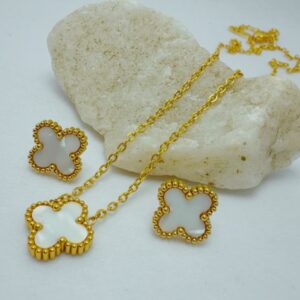 set cadena y aretes en acero