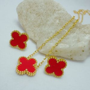 set cadena y aretes en acero