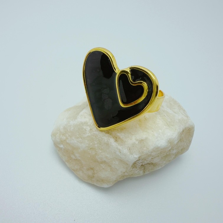 Anillo en acero esmaltado diseño elegante visāka
