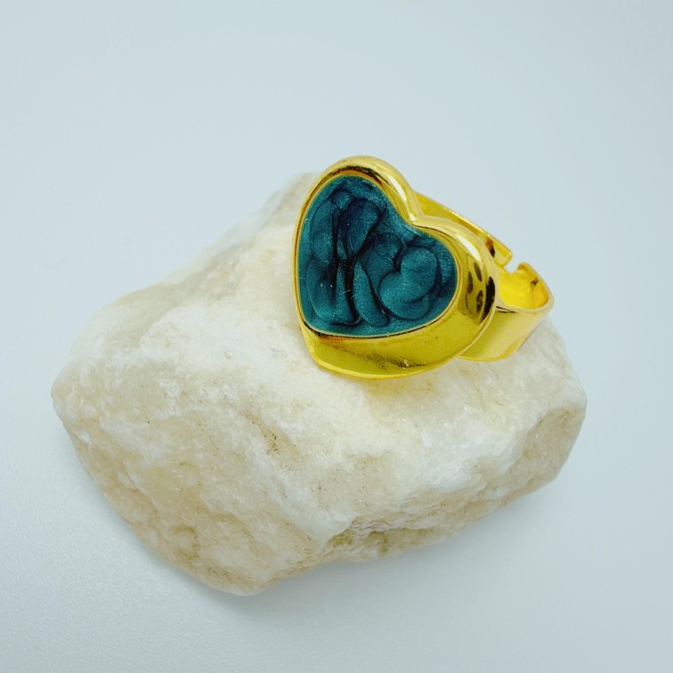 Anillo en acero esmaltado diseño elegante visāka