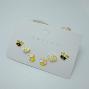 Set de topos en rodio diseño elegante visāka