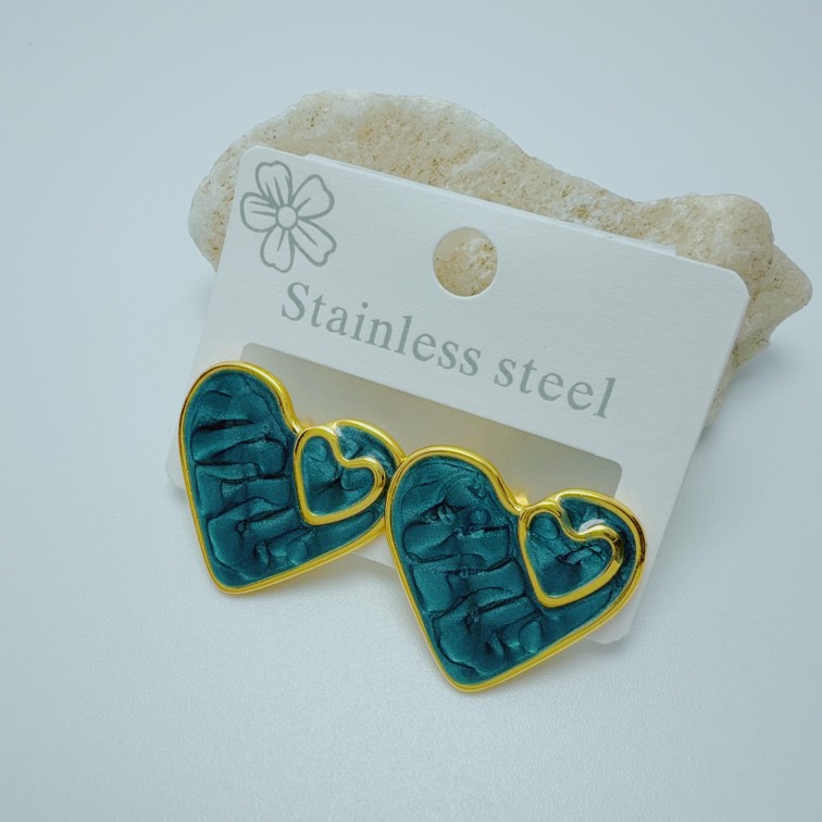 Aretes en acero diseño elegante visāka