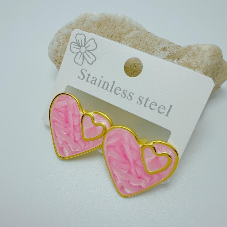 Aretes en acero diseño elegante visāka