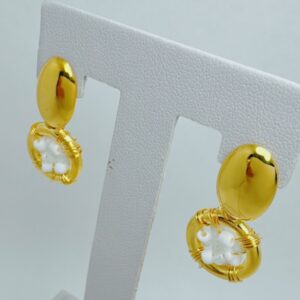 Aretes artesanales en bronce diseño elegante visāka.